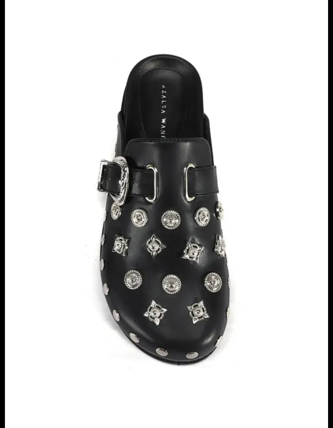 Prissy Hardware Embellished Flat Mules