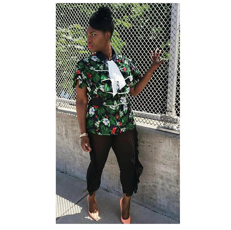 Floral Ruffle Blouse